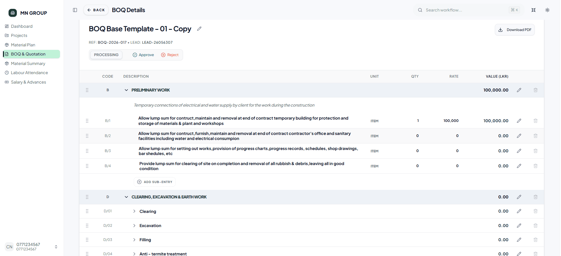 BOQ & Quotation screenshot 2 of 2