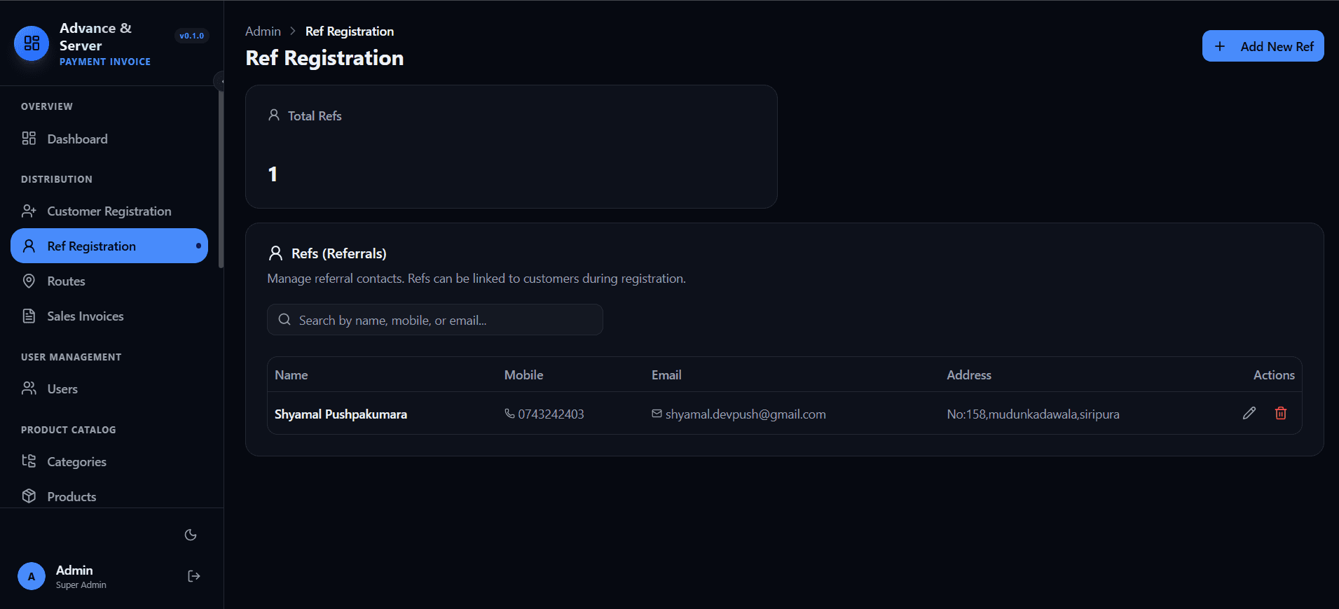 Ref Registration screenshot 1 of 2