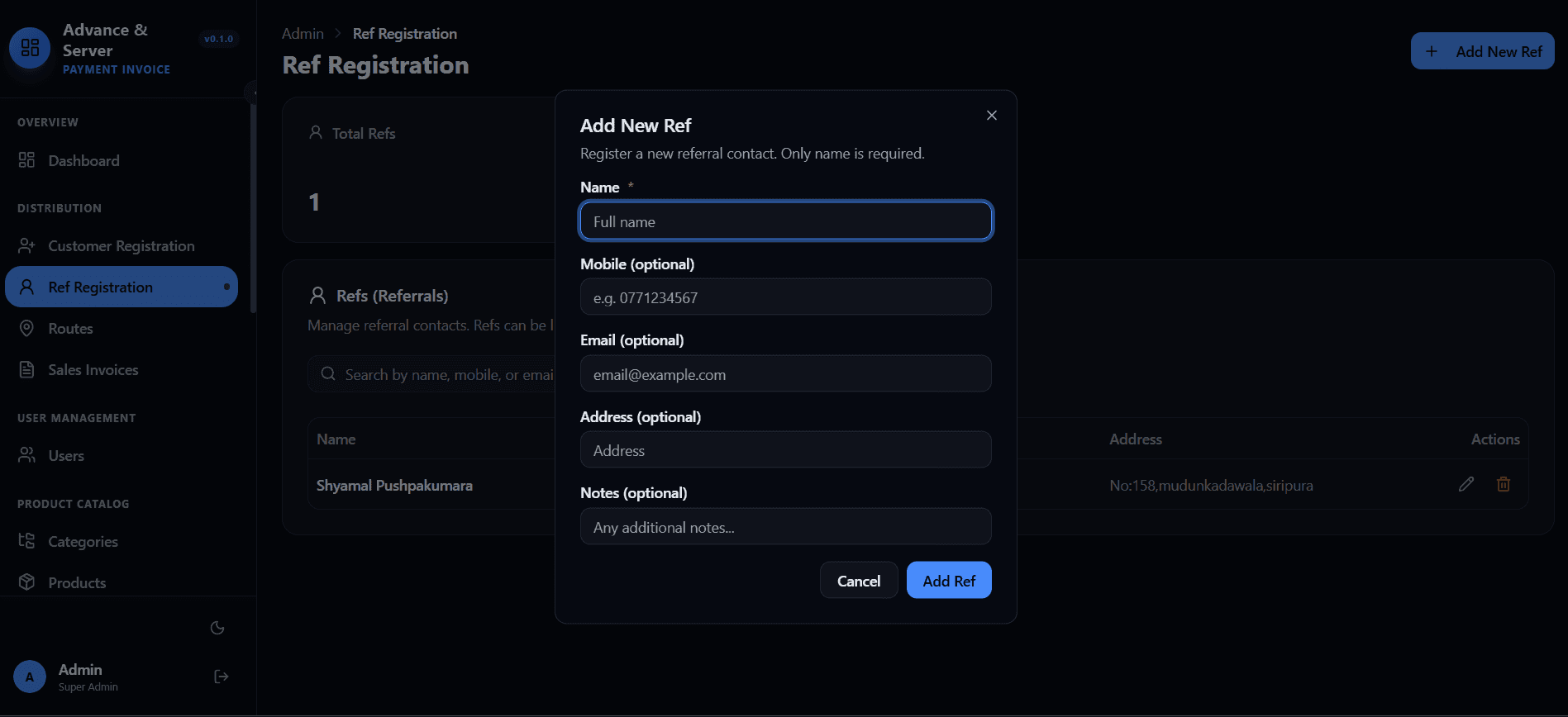 Ref Registration screenshot 2 of 2