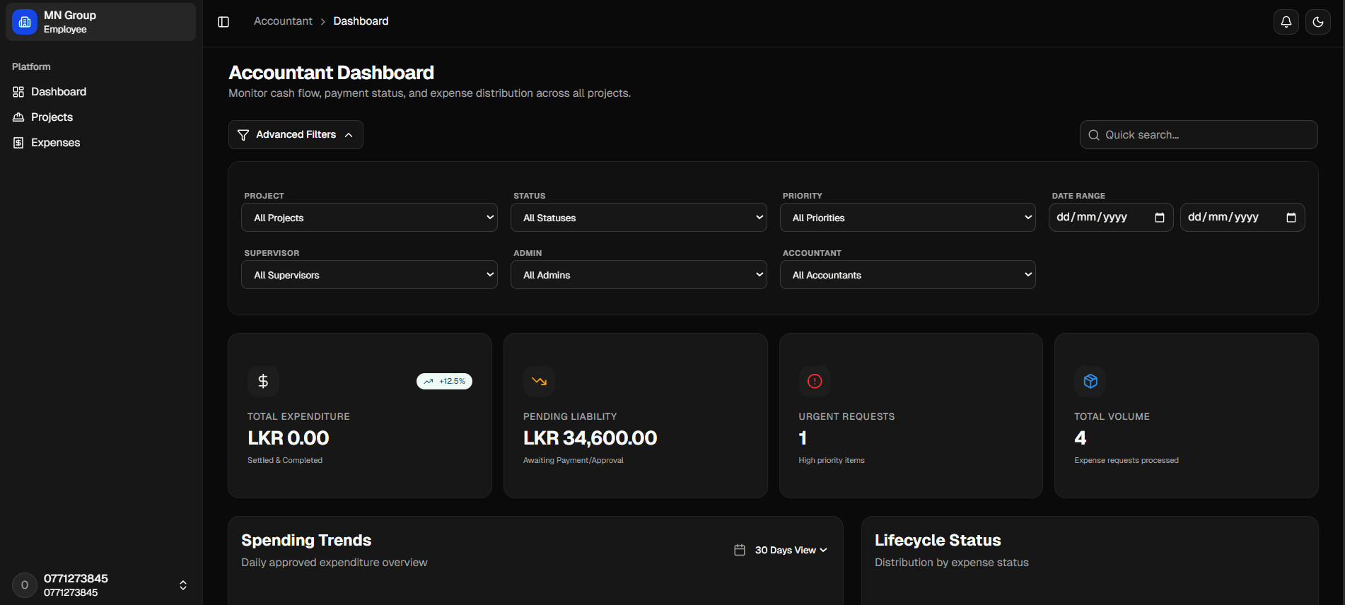 Accountant Dashboard screenshot 1 of 2