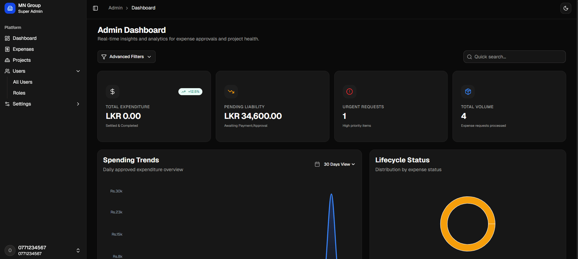 Admin Dashboard screenshot 1 of 2