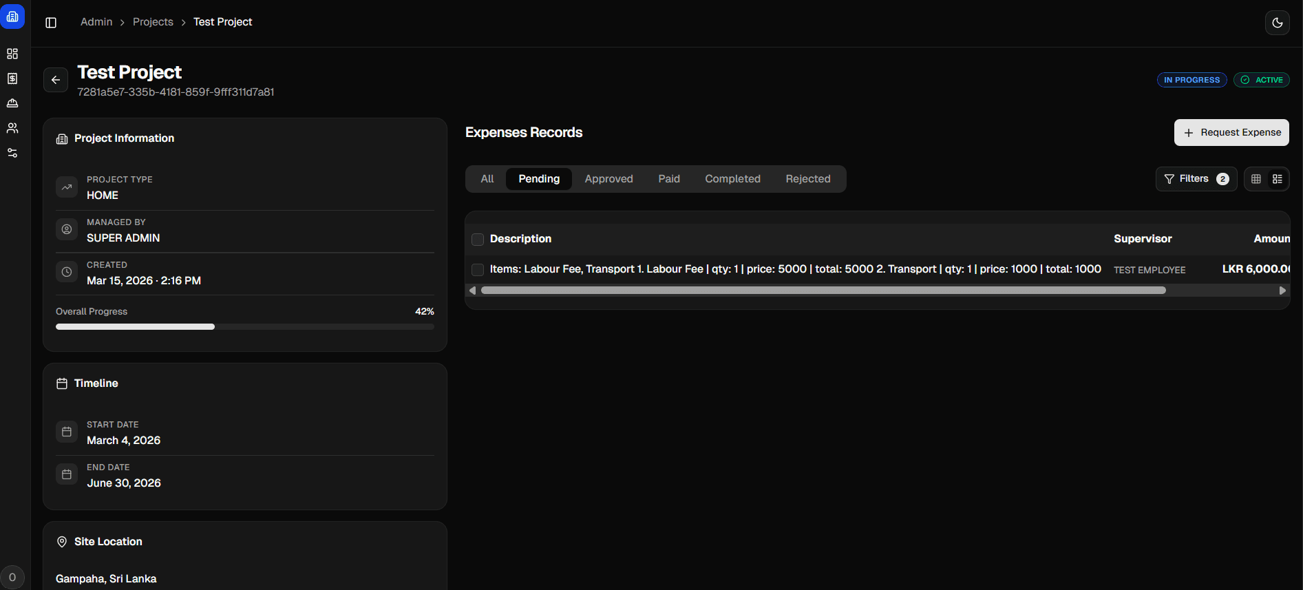 Projects Management screenshot 2 of 2