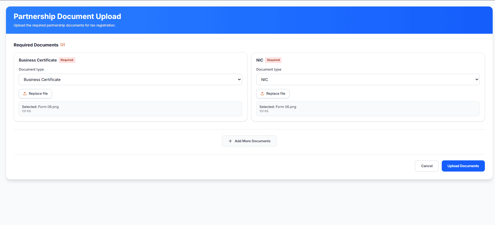 Partnership Tax Registration (Customer Side) screenshot 2 of 3