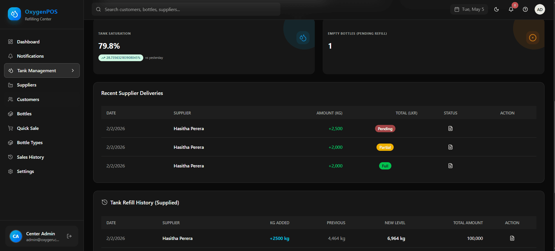 Advanced Tank & Refill Management screenshot 2 of 3