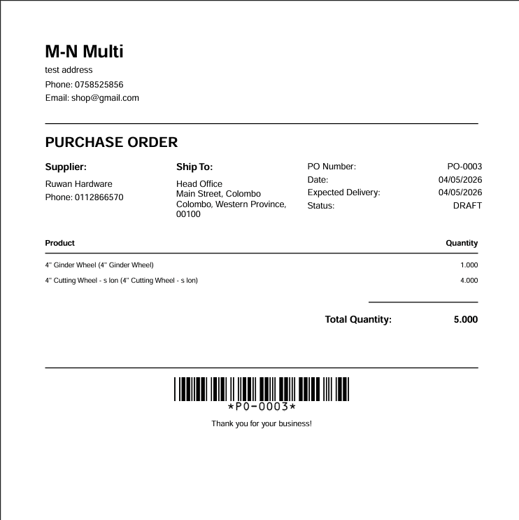 Purchase Order Preview image