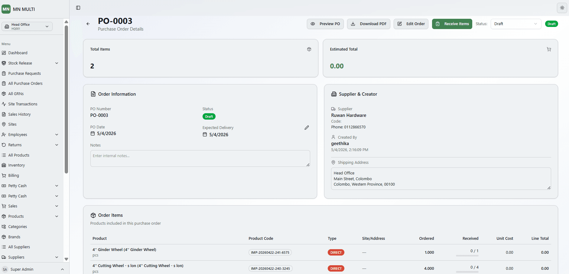 Purchase Orders screenshot 3 of 3
